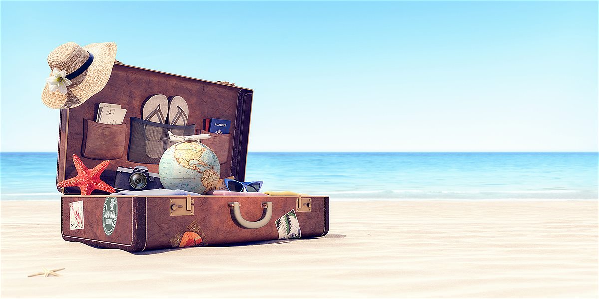 Travel protection concept — luggage ready for a trip